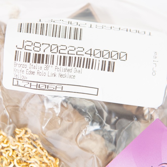 Oval knife edge rolo link gold over bronze 20” chain necklace Bronzo Italia - Picture 9 of 9